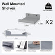 Small Floating Shelves for Wall Decor, Wall Mounted Wood Shelf for Bedroom, Living Room, Bathroom, Kitchen, Nursery, Mini Display Ledge Shelf with Lip Set of 2-4 Inches, Grey