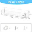 VAEHOLD Adhesive Acrylic Spice Rack with Nano Double Sided Tape Wall Mount Organizer Wall Spice Rack With Shelf Ends for Kitchen Cabinet Door - 2 Pack 12'' Shelves (White)