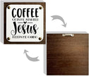 Coffee Wood Sign, Coffee Decor Art, Wooden Box Signs Decors Art, Christian Coffees Decors, Home Decor Accent, Coffees Gets Me Started Jesus Keeps Me Going Sign