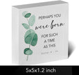 Bible Verse Rustic Office Desk Decor Inspirational Quotes Christian Wood Box Sign Positive Affirmations Scripture Farmhouse Decor Religious Wood Block Sign for Home Shelf Table Centerpiece Decoration