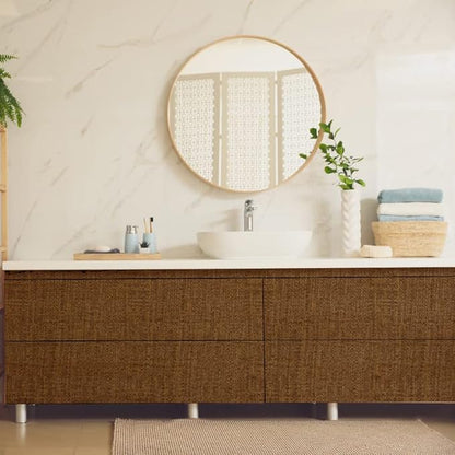 Yancorp 16"x394" Textured Fabric Faux Grasscloth Peel and Stick Wallpaper Self-Adhesive Linen Removable Wall Paper Cabinets Counter Top Liners