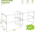 Acrylic Cabinet Organizer Shelf,4 Pcs Stackable Kitchen Counter Shelves,Spice Rack,Countertop Organizers,Clear Plastic Storage Organization for Makeup，Bathroom,Cupboard,Desk,Pantry