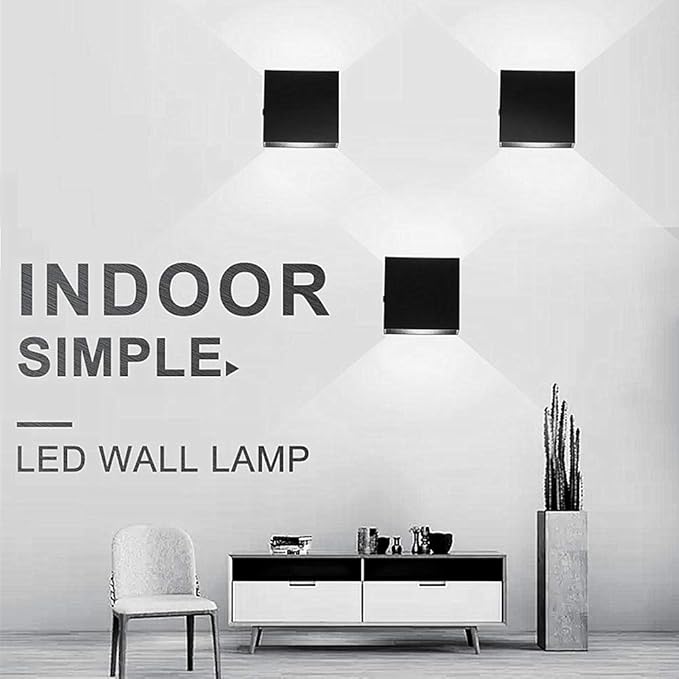Lightess Mini LED Wall Sconces Dimmable 10W, Modern Wall Lamp Black Up Down Wall Mount Lights Mini Metal for Living Room Hallway Bedroom Decor, Cool White, O1186TP