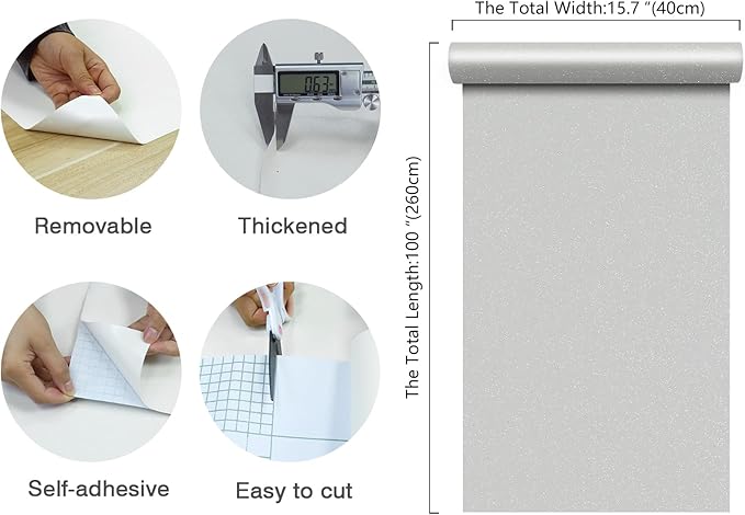 CHIHUT Pearl White Glitter Wallpaper - Sparkle Peel and Stick Removable Glitter Contact Paper Decorative Self Adhesive Fabric Roll for Walls Cabinets 15.7''x100''