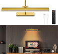 13'' Picture Light for Wall, 5200 mAh Battery Operated Picture Light with Remote & Timer for Wall Art - 3 CCT Dimmable LED, Brass Finish
