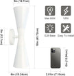 Modern Indoor Wall Sconces Set of 2, Up and Down White Wall Sconces, Mid Century Indoor Wall Light Fixture, Hardwired Wall Mounted Lamp for Living Room, Bathroom, Bedroom, Hallway, 18inches