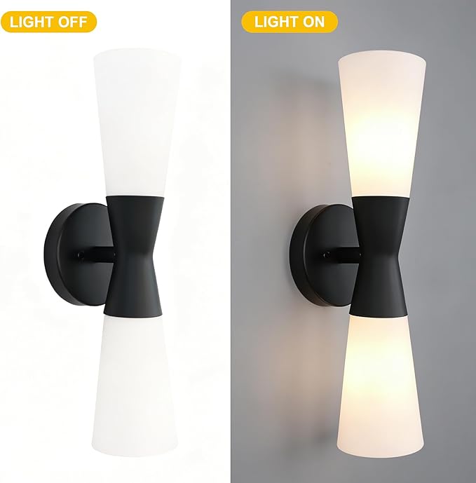Wall Sconces Set of 2 for Bathroom, Modern Indoor Vanity Light Fixtures 17