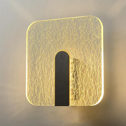 Acrylic Wall Lamp Modern Bedroom Bedside Lamp Minimalist Corridor Aisle Stair Light Study Living Room Background Wall Sconces Indoor Decoration (Square)
