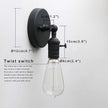 PERMO Minimalist Single Sconces Socket 1- Light Wall Sconce Lighting with On/Off Switch (Matte Black)
