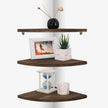 Joiishom Shelves 3, Rustic Wood Corner Wall Mount, 10x10x0.7 inches, 42 pounds Capacity