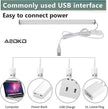 ASOKO Plug-in Under Cabinet Lighting - 12 Inch LED Strip Bar, Cool White 6000k USB Cabinet Light, Slim Undercounter Light for Kitchen/Cupboard/Workbench/Shelf/Desk