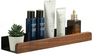 Small Bathroom Shelf Wall Mounted Organizer,Rustic Farmhouse Walnut Solid Wood Floating Corner Shelf with Border for kitchen Bedroom Laundry Room