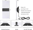 TRLIFE Modern LED Wall Sconce, Adjustable 4 Color Temperature 12W Morden Wall Sconce Plug in, Acrylic Wall Mounted Light Wall Lights with 6FT Plug in Cord for Bedroom Bedside Stairway(1 Pack, Black)