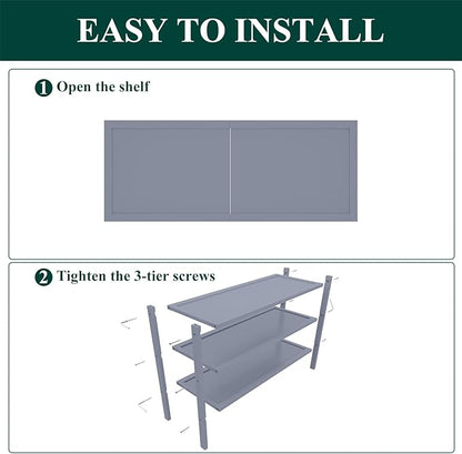Smiry Bamboo Shoe Rack, 3 Tier Shoe Organizer for Entryway & Closet, Stackable Free Standing Storage Shelf for Shoes, Bags & Plants, Grey