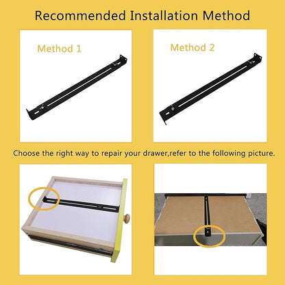 Drawer Repair Kit, Furniture Repair Accessory Bracket Middle Mount to Reinforce and Repair Breakage, for Wood/Particleboard/MDF Chest of Drawers - Screws Included