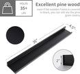 MBYD 36 Inch Picture Ledge Shelf with Lip Modern Black Floating Photo Shelves Natural Wood Set of 3 Same Sizes Frames Albums Display Shelf for Bedroom Bathroom Living Room Kitchen