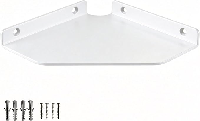 6 Inch White Floating Corner Shelf Wall Mounted, Triangle Decorative Shelf for Home, Bathroom, Phone & Small Items