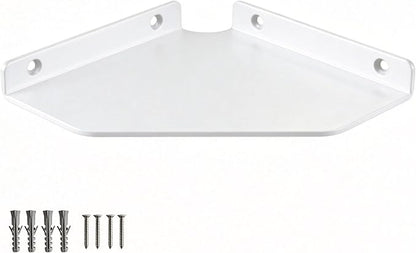 6 Inch White Floating Corner Shelf Wall Mounted, Triangle Decorative Shelf for Home, Bathroom, Phone & Small Items