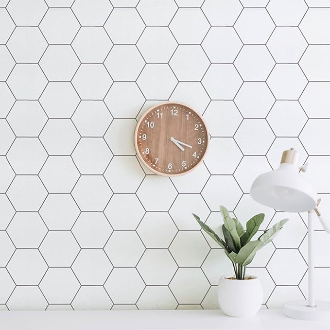 Kitchen Peel and Stick Wallpaper White Wallpaper Modern Contact Paper for Cabinet Bathroom Backsplash Renter Friendly Self-Adhesive Waterproof Removable Vinyl Papel Tapiz para Cocina 17.3