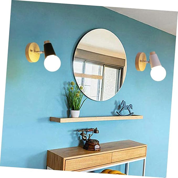 Minimalist Black Light Wall Light Fixture E27 Socket Wall Sconce Loft Lighting for Headboard Bathroom Decor