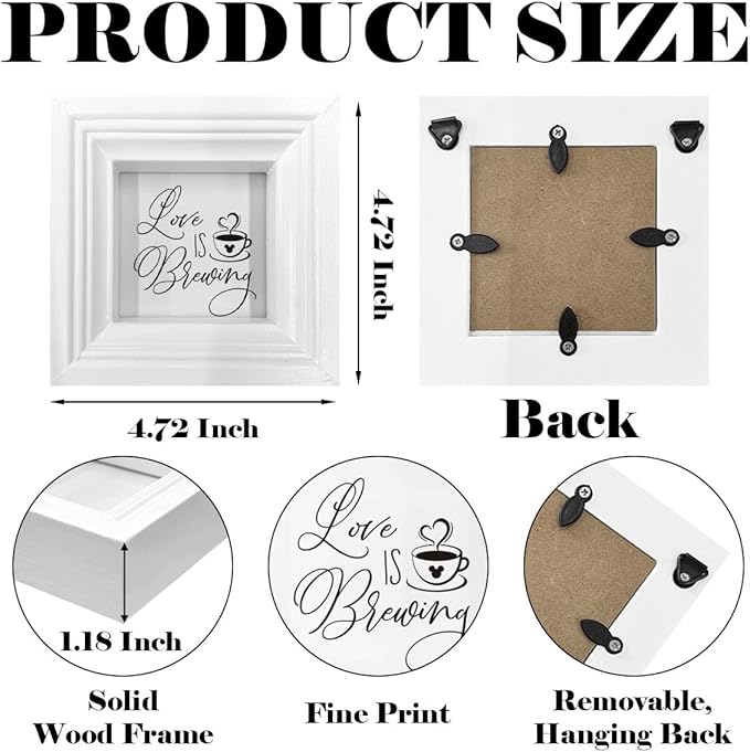 SDJYUSDF Coffee Decor, Love is Brewing Sign, Sweet Decor, Home Kitchen Shelf Decoration, Coffee Bar Decors, Cafe Decors, Rustic Tabletop Decoration, European Style Wooden Box Sign