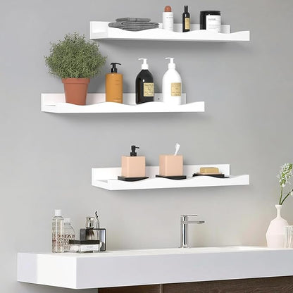 AZSKY Floating Bookshelf for Kids, Cloud Picture Ledge Shelf - White, 15.7 Inches, Nursery Book Shelves Set of 3, Floating Shelves Baby & Toddler Room Decor