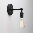 PERMO Vintage Industrial Pole Wall Mount Mini Single Sconce Metal Wall Sconces Fixture (Matte Black)