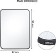 SUPER DEAL 22x30 Inch Black Wall Mirror for Bathroom, 2PCS Wall Mounted Rectangular Entryways Decor Vanity Mirrors with Stainless Steel Metal Frame and Rounded Edge