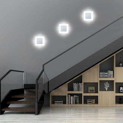 Kawell Modern 10W LED Wall Sconces Indoor LED Wall Light Square Acrylic LED Wall Lamp Minimalists LED Wall Light Sconce for Bedroom Living Room Stairwell Hallway Lounge, Cold White