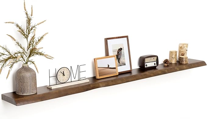 RICHFOCUS Live Edge Wood Floating Shelves 72
