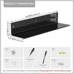 16 Inches Black Acrylic Wall Shelves 2 Pack, L Shape Floating Shelf, Acrylic Corner Shelf for Model Car, Candle, Calendar, Towel, Toiletries, Moisture-Proof, 4'' Depth