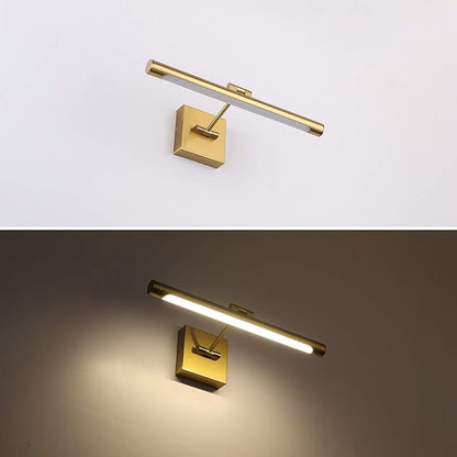 LED Picture Light Fixtures 16.54 Inches, Modern Metal Artwork Wall Lamps with Single Swing Arm, 7W (50W Eqv.), Hardwired Connection, Non-Dimmable, 3000K Warm White, CRI80+, Golden-Like Brass Finish