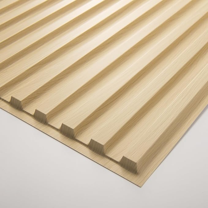 Art3d 12-Pack Slat Design 3D Wall Panels for Interior Wall Decor, 2x4 FT PVC Decorative Drop Ceiling Tiles - Oak