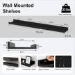 Long Floating Shelves for Wall Decor, Long Wall Mounted Storage Shelf for Bedroom, Living Room, Bathroom, Kitchen, Nursery, Display Picture Ledge Shelf with Lip Set of 2-36 Inches, Black