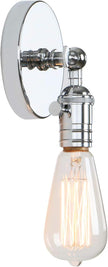 Permo Minimalist Single Socket 1- Light Wall Sconce Lighting with On/Off Switch (Chrome)