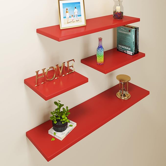 Livelynine Red Contact Paper Peel and Stick Roll Self Adhesive Vinyl Wrap Removable Wallpaper Waterproof Countertops Shelf Liners Cabinets Old Furniture Crafts Wall Paper Decorations 15.8x78.8'