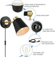 Plug in Wall Sconce, Dimmable Wall Sconce Adjustable Wall Lights with Plug in Cord and Dimmer On/Off Rotary Switch, Wall Mounted Light for Bedside Bedroom Doorway(One Bulb Included)