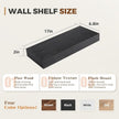17x6.8x2 Inch Rustic Floating Shelves for Wall Set of 2 - Black Solid Wood Wall Mounted Shelves with Invisible Bracket, Compact Design for Farmhouse Living Room Bedroom Kitchen Decor