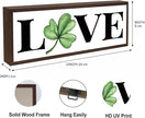 Love Wooden Table Sign, Lucky Clover Home Decor, Shelf Decoration, St. Patrick's Day Themed Decors for Cafe Shop Coffee Bar, Farmhouse Decor for St. Patrick's Day, 9.5x3.1x1 inches