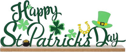 MEETYAMOR St Patricks Day Decorations, Wood Metal Happy St Patricks Day Sign for Table Decor, Farmhouse Rustic St Patricks Day Decorations for The Home, Kitchen, Mantle, Shelf