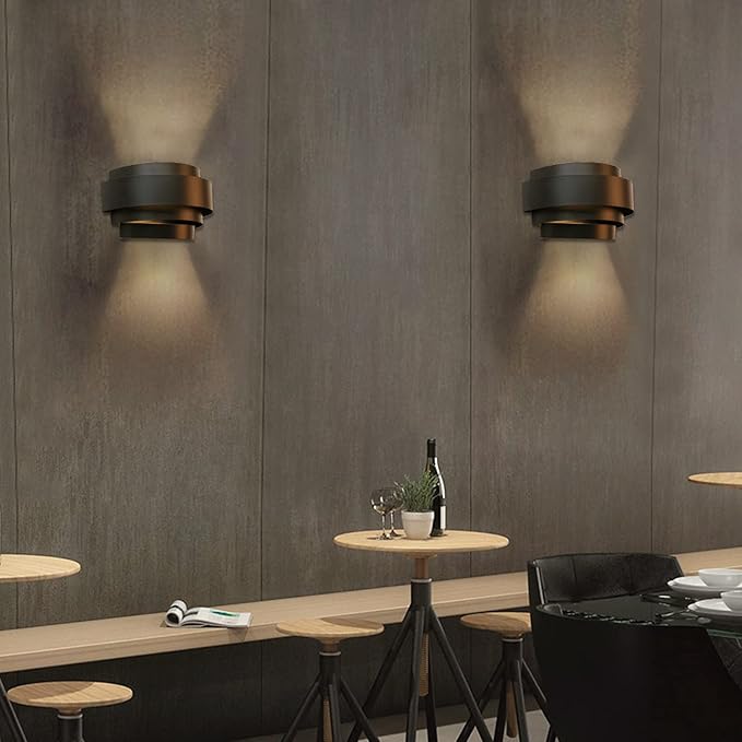 LightInTheBox Modern Wall Light, Black Indoor Wall Light Metal Wall Sconce for Home Theater, Staircase, Basement, Bedroom (1PCS)