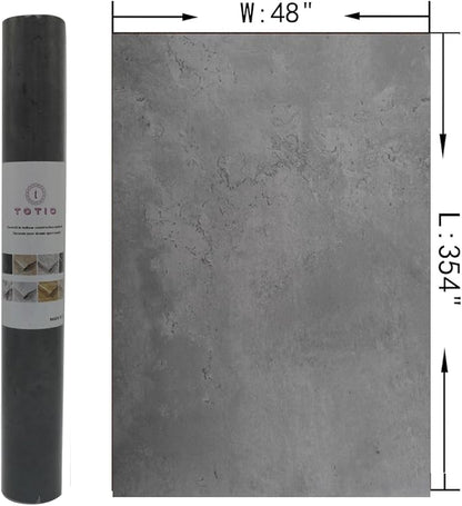 48x354inch Extra Wide Concrete Cement Texture Wallpaper Peel and Stick Dark Grey Countertop Contact Paper Matte Thicken Adhesive Waterproof Vinyl Wall Sticker for Bedroom Living Room [Charcoal Gray]