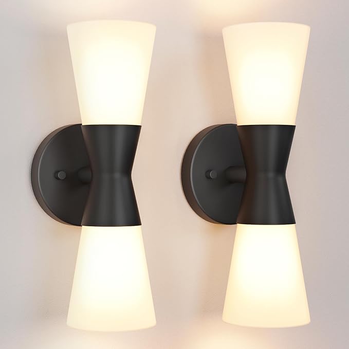 Wall Sconces Set of 2 for Bathroom, Modern Indoor Vanity Light Fixtures 13