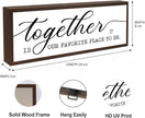 Together is Our Favorite Place to Be Sign, Inspirational Decor for Family Room, Decorative Framed Wood Sign, Desk Decors Art, Rustic Home Decor, Shelf Counter Tabletop Decoration, Housewarming Gift