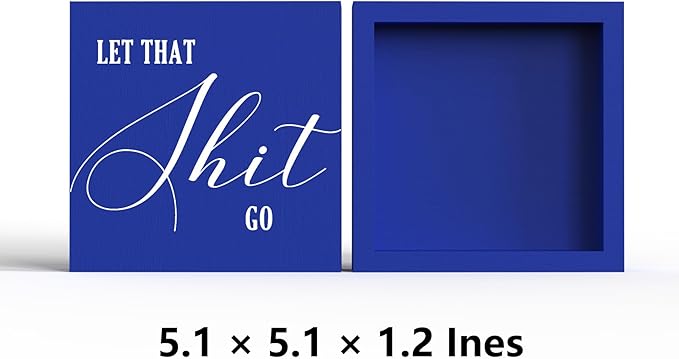 God Is Within Her Bible Verse Artwork Blue Wood Box Sign Rustic Farmhouse Style Psalm 46 : 5 Christian Wood Block Plaque 5 X 5 Inches Home Office Desk Sign Decor for Presents