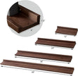 12 Inch Floating Shelves Wall Mounted Set of 2, Rustic Wall Shelves for Decor and Storage, Solid Walnut Wood Shelf, Picture Ledge for Bedroom/Bathroom/Living Room/Kitchen, Walnut Color, 12*4*1.5