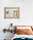 Rectangle Mirror Retro Wooden Wall-Mounted Mirrors Farmhouse Bedroom Bathroom Vanity Entrance Decorative Antique Hanging Mirror Large 20