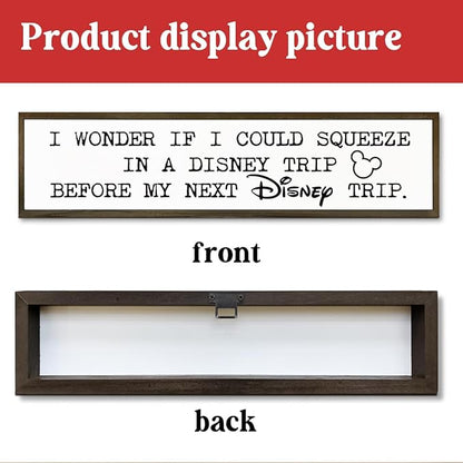 Funny Wood Signs, Rustic Farmhouse Wall Decor, Tabletop Decor, Decorative Wooden Box Sign, Wall Decoration Sign for Home Office Indoor Outdoor Yard, Disney Lover Gift