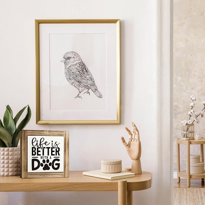 Wooden Dog Sign - Life, Box, Pet, Quotes; Cute Farmhouse Decor for Dog Lovers & Moms