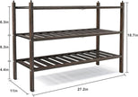 Shoe Rack, 3-Tier Bamboo Stackable Shelf Storage Organizer, Stand for Closet, Entryway, Hallway, Bathroom and Living Room（Mocha）
